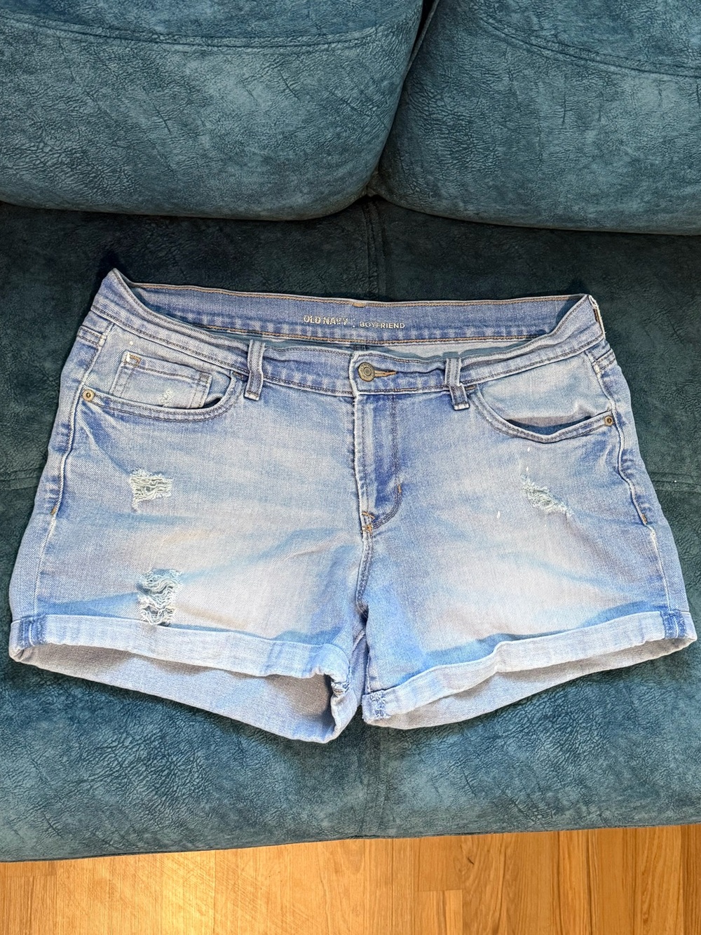 Old Navy Light Blue Distressed Denim Shorts